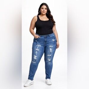 Torrid Bombshell Skinny premium stretch distressed Jeans